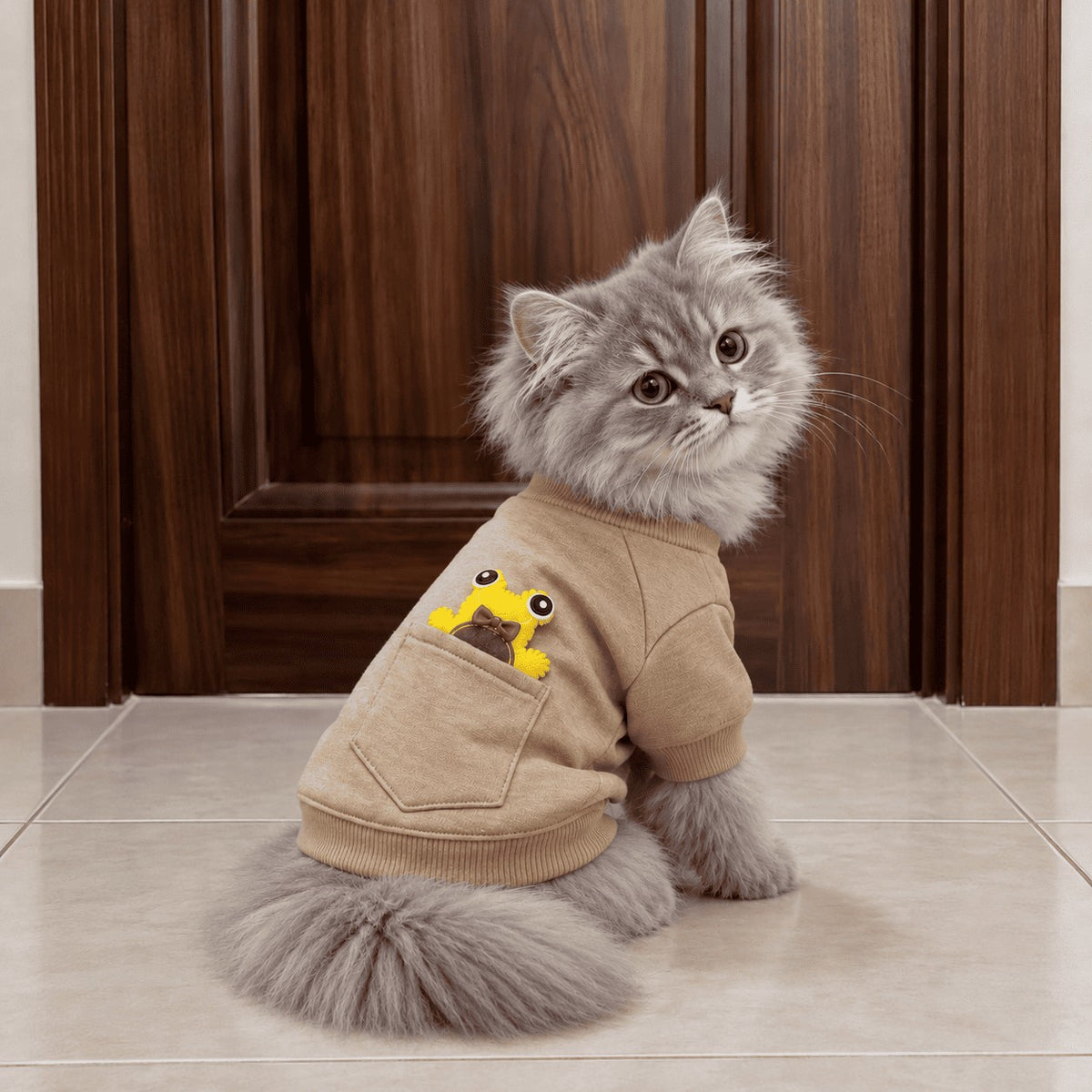 Frog Pocket cat sweatshirt