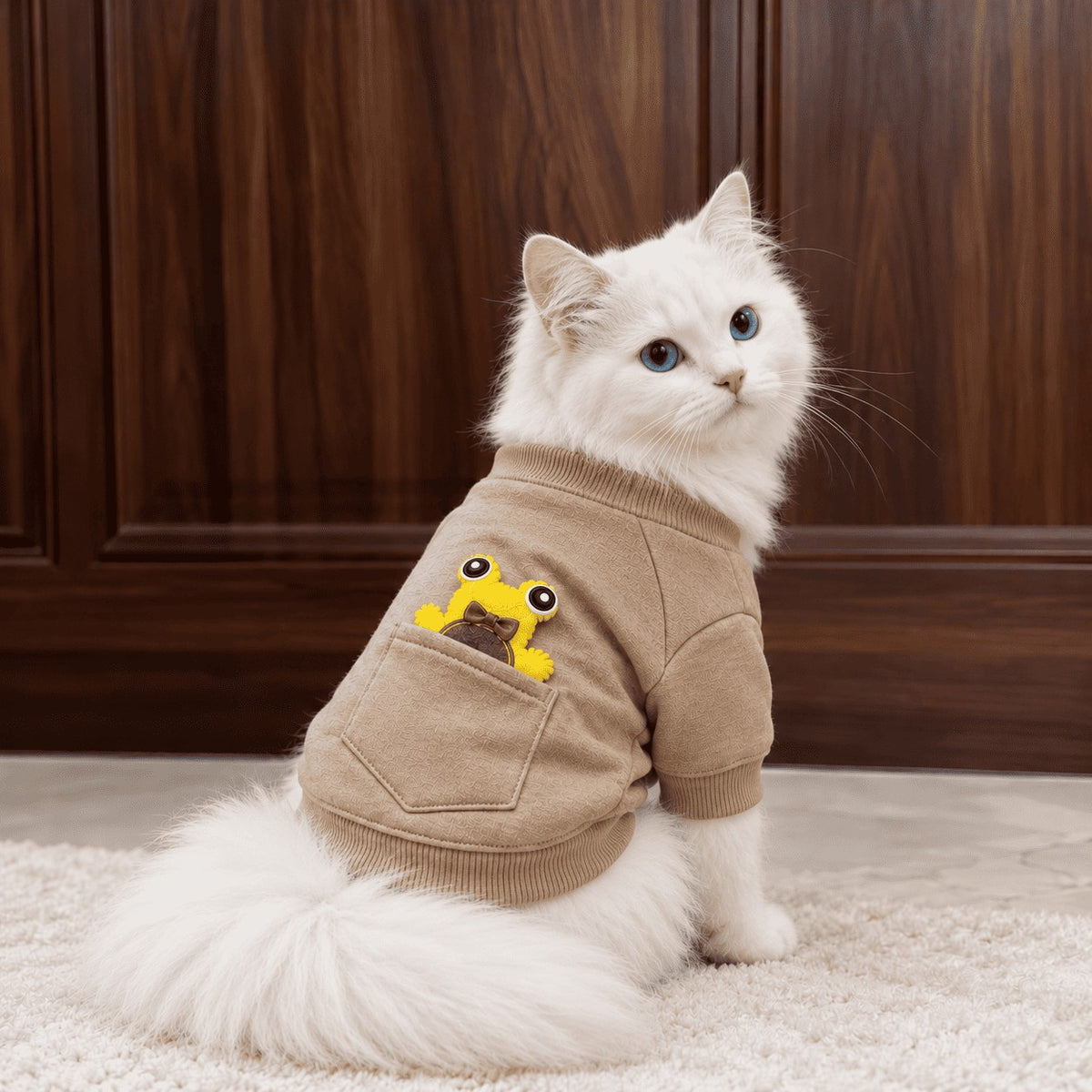Frog Pocket cat sweatshirt